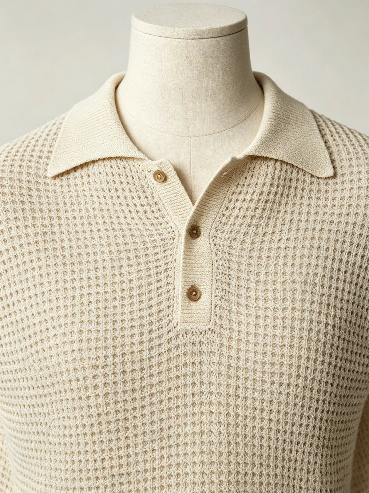 Ärmelloses Herren-Poloshirt aus Strick mit Pointelle-Durchbruchmuster, Schwarz
