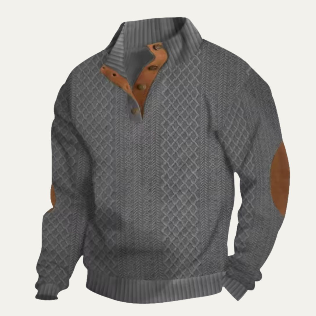 Strickjacke mit Zopfmuster und Knopfleiste