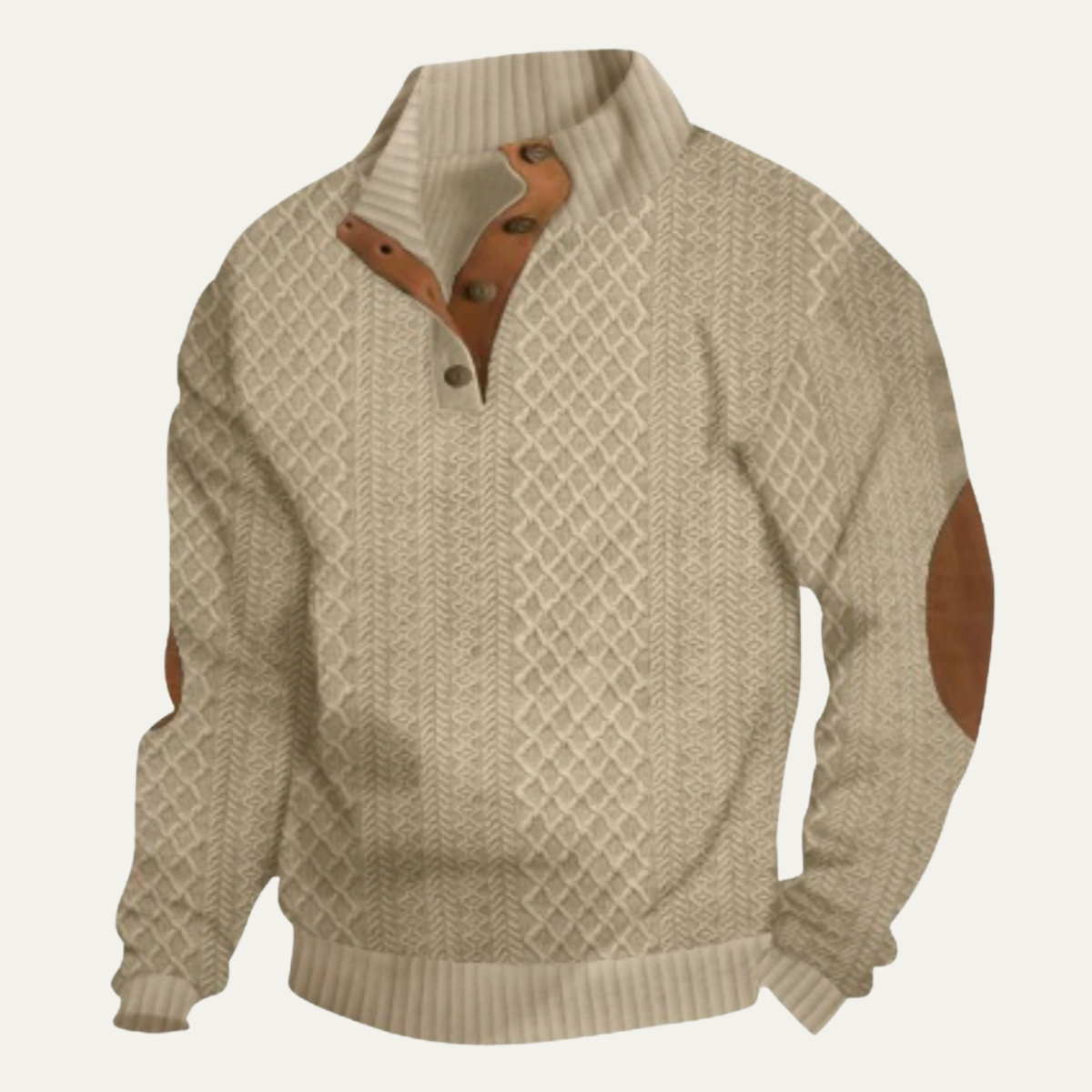 Strickjacke mit Zopfmuster und Knopfleiste