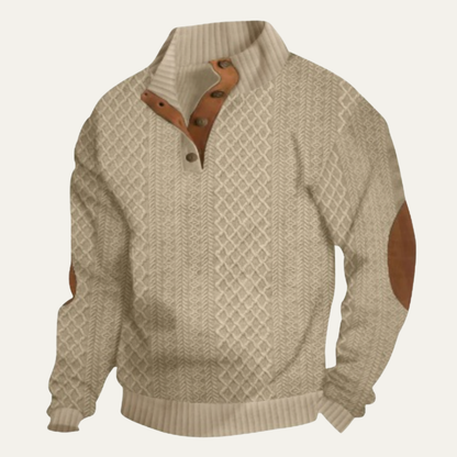 Strickjacke mit Zopfmuster und Knopfleiste