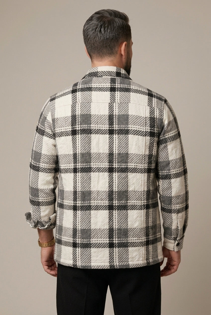 Afslappet ternet overshirt til mænd