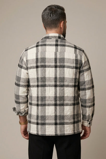 Afslappet ternet overshirt til mænd