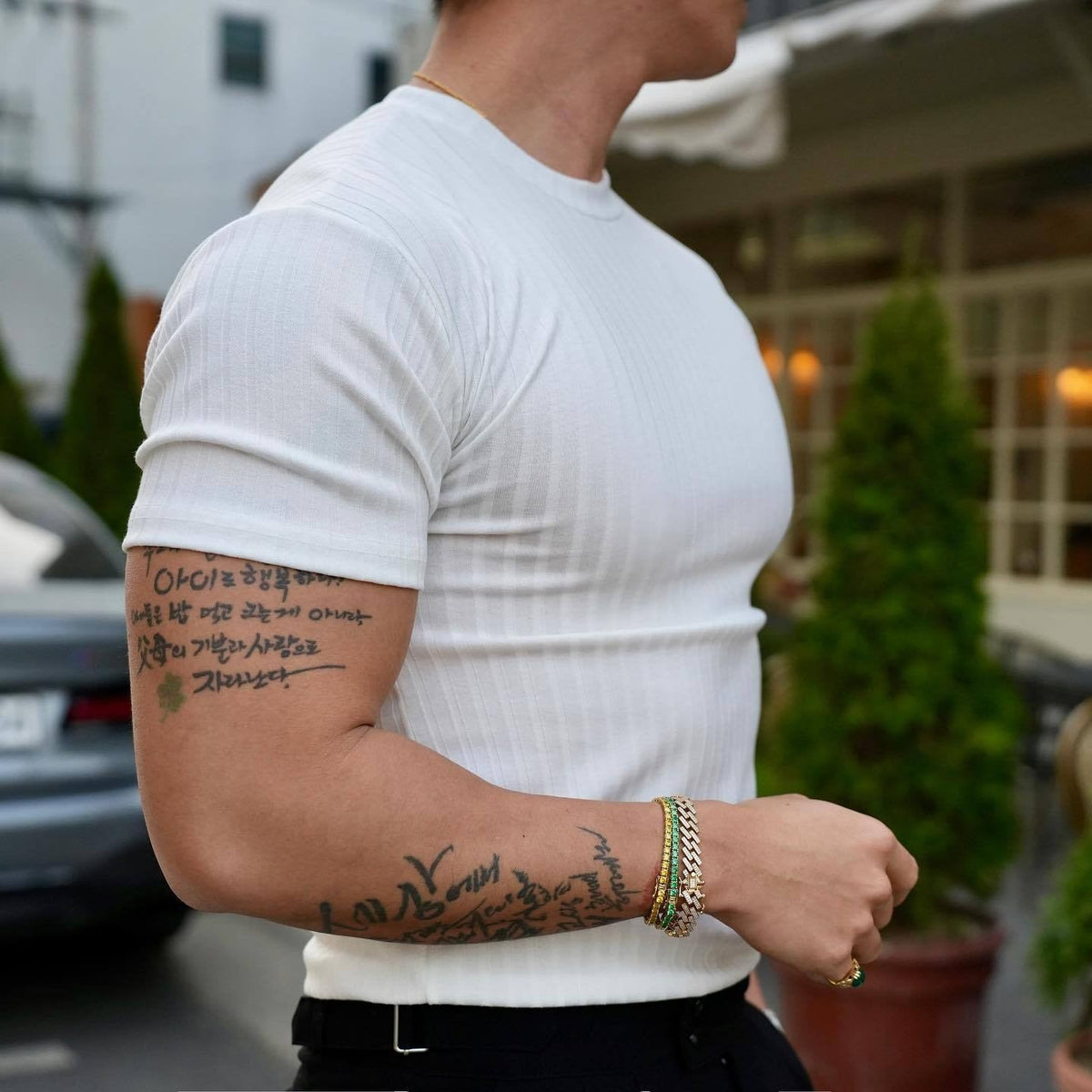 Calypso - Ribbed Fitted T-Shirt