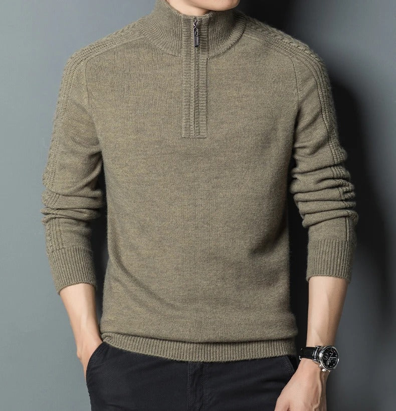 Filippo Lippi Kaschmirpullover mit Reißverschlusskragen