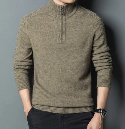 Filippo Lippi Kaschmirpullover mit Reißverschlusskragen