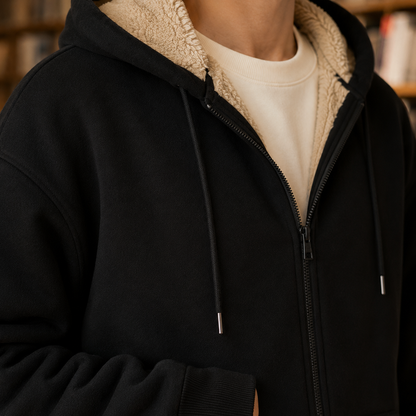 Sherpa-Lined Full-Zip Hoodie