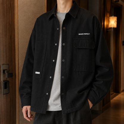Cotton Blend Utility Jacket