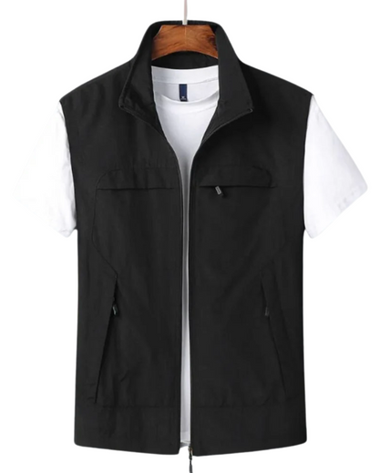 Longline Open Front Ribbed Vest