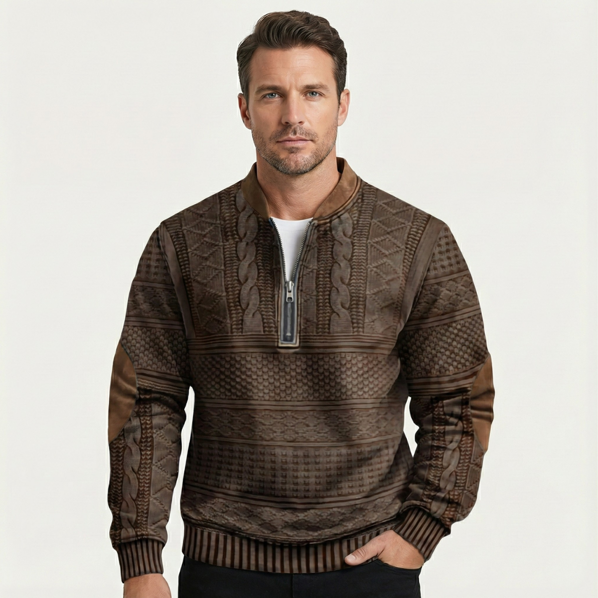 Oversized kardigan s knoflíky vpředu a žebrovaným lemem